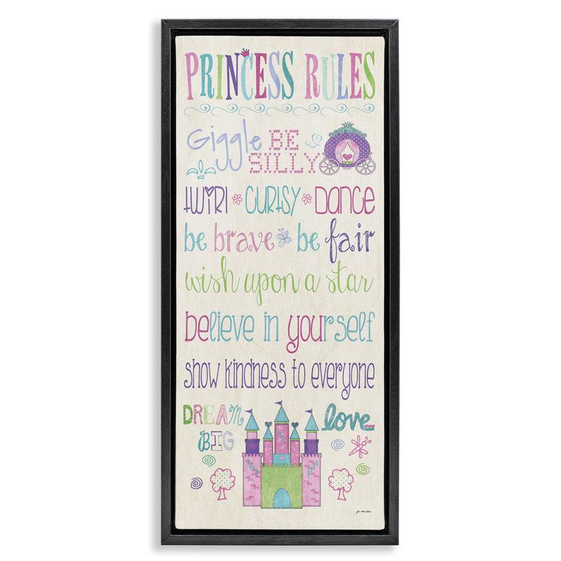 Princess Princess With Castle & Carriot, H 25 po x l 11 po, Cadre flottant noir de jais