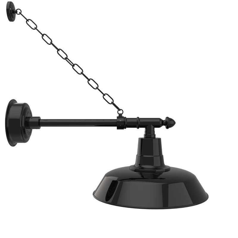 Luminaire de grange d'extérieur Oldage, H 11 po x l 16 po x P 29 po, Argent galvanisé