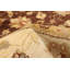 Tapis en laine ronde 7 pi 7 po "one-of-kind" -noué la 2010 ushak foncé/beige 6" Joannes
