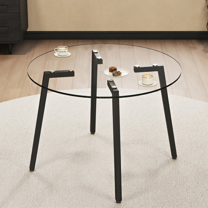 Table de salle à manger Heimoana, Noir, H 29,5 po x l 40 po x P 40 po