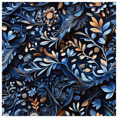 Édredon à motif floral bleu bronze