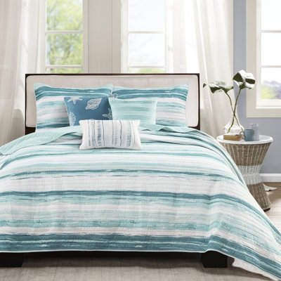 6 pièces de courtepointe très grand / très grand bleu tempête pour un décor de chambre à coucher apaisant
