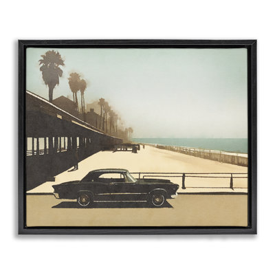 «Under The Pier», art mural gris sur toile flottante par Noah Bay