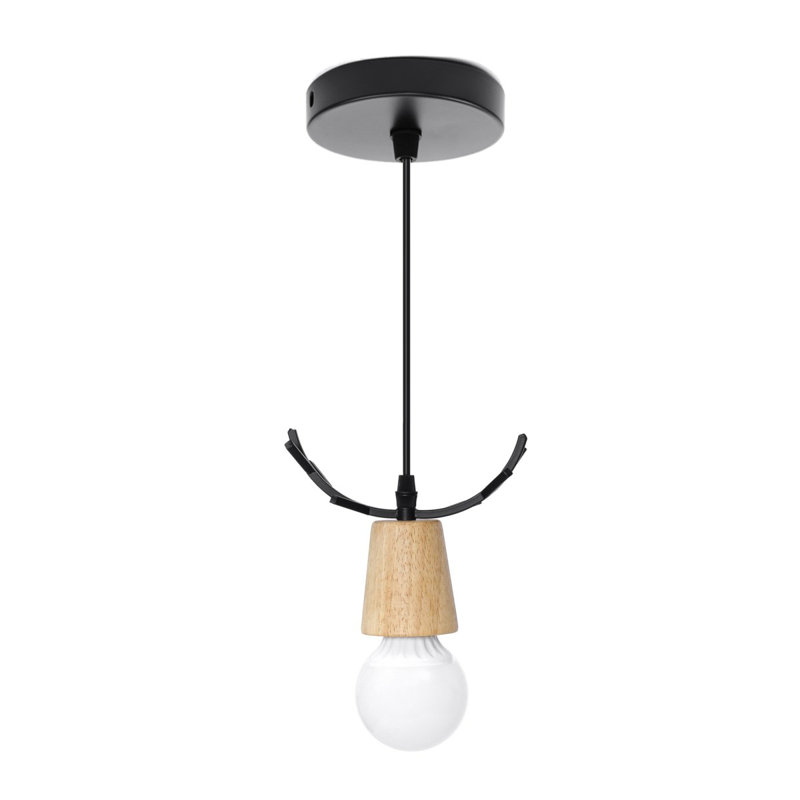 Luminaire suspendu à 1 lumière DEL avec accents en bois Newlin