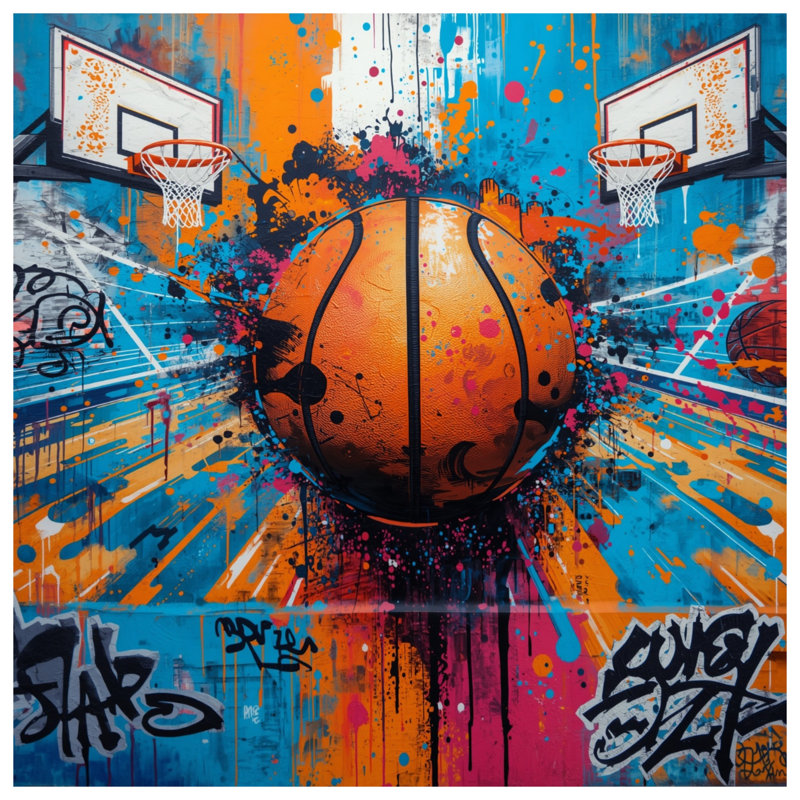 Housses de couette Graffiti Basketball Court, Queen