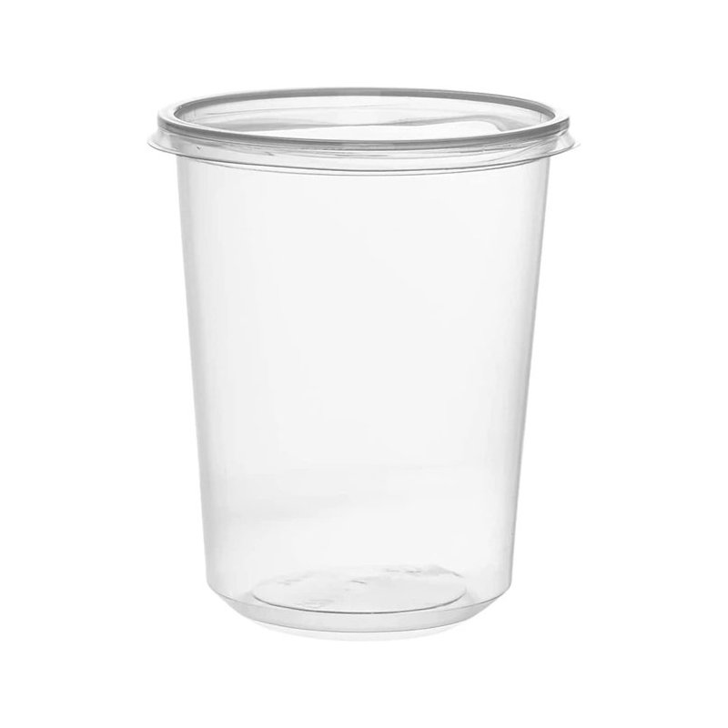 Lightweight Clear Plastic Round Deli Container with Lids 32oz