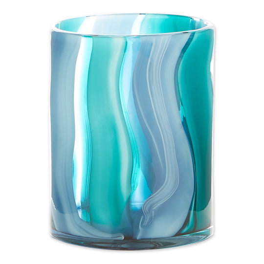 Petit vase en verre bleu
