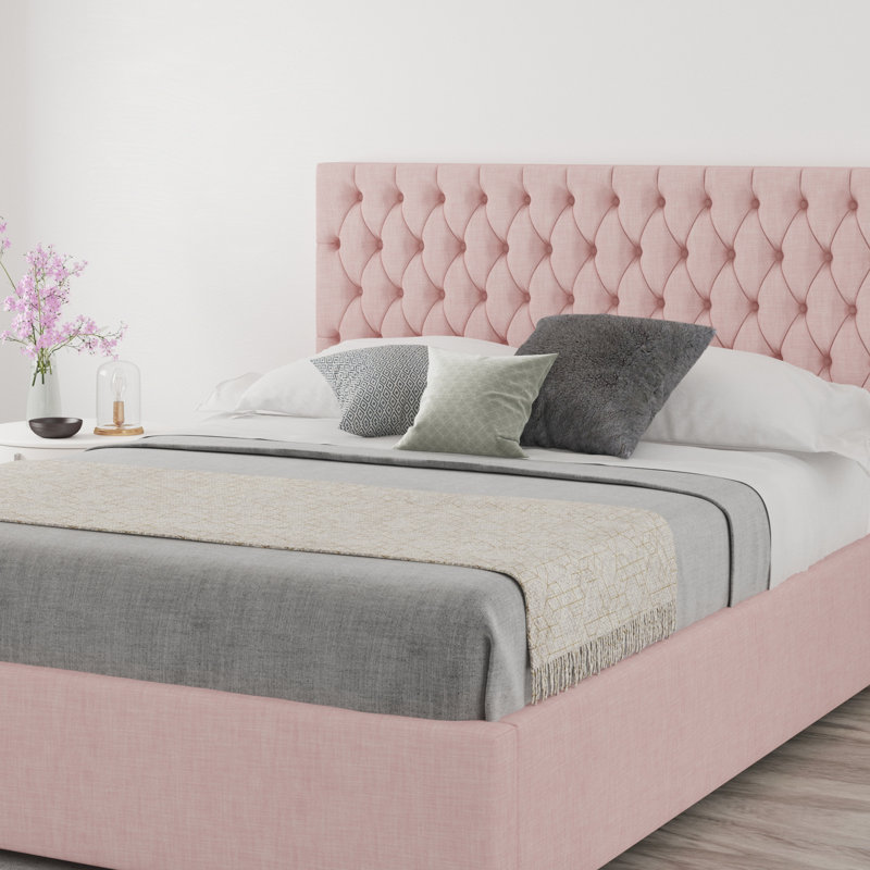 Upholstered Headboard, Single (3'), 100% Cotton Tea Rose