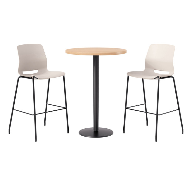 2 - Person Bar Height Dining Set, Maple, Cream/Black