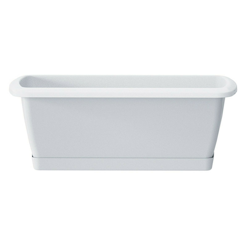 Aarik Planter Box, White, 15cm H x 59cm W x 18.4cm D