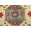 Tapis rouge / vert en laine noué à la main de conception unique 6 pi 5 po x 9 pi 9 po New Age