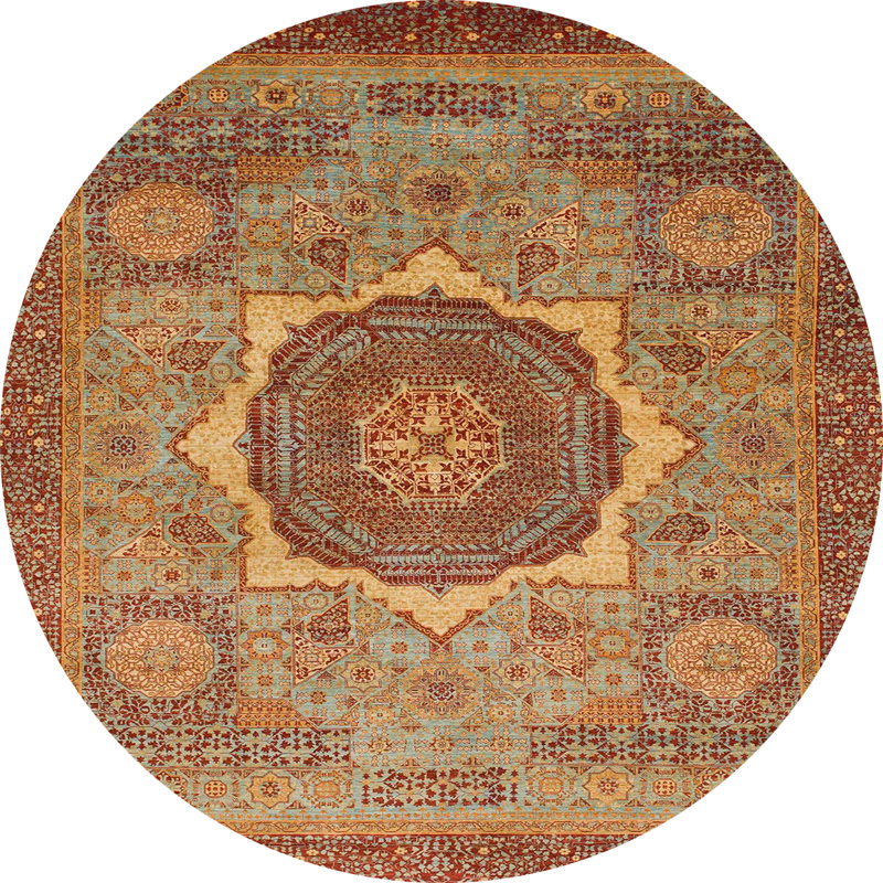 Tapis abstrait moderne 1470, Rond 5 pi