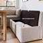 Banc de rangement rembourré beige avec rangement-112460231
