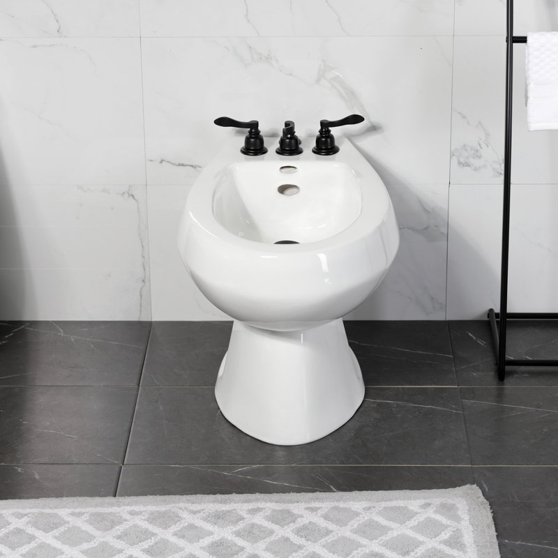 Robinet de bidet vertical à trois poignées Nuwave, Noir mat