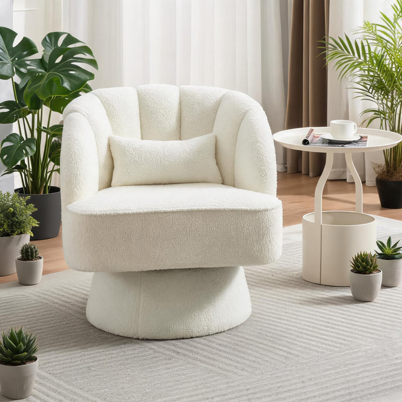 Upholstered Swivel Accent Chair, Velvet Navy Blue