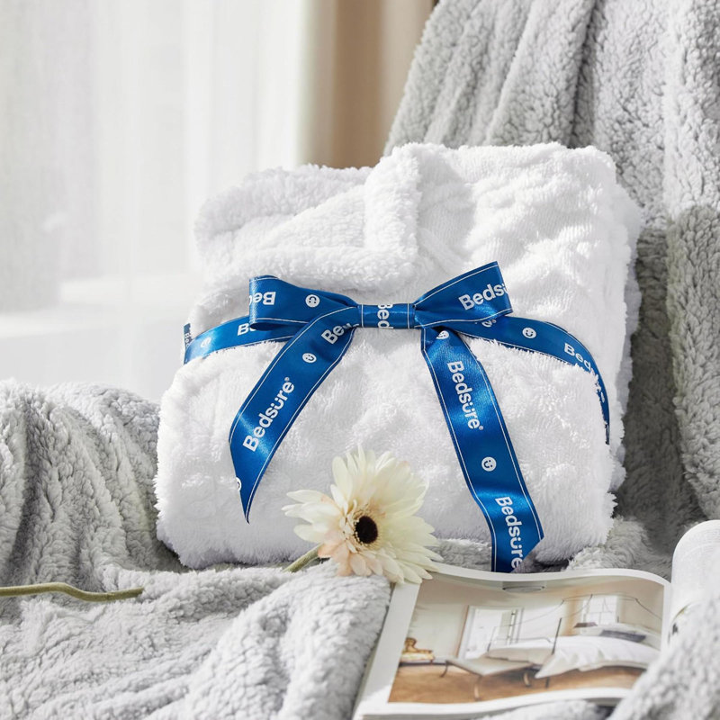 Jeté pour canapé Sherpa, Blanc