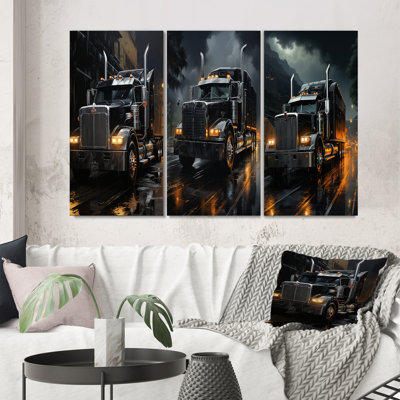 «Midnight Cruiser Semi Truck», 3 pièces sur toile