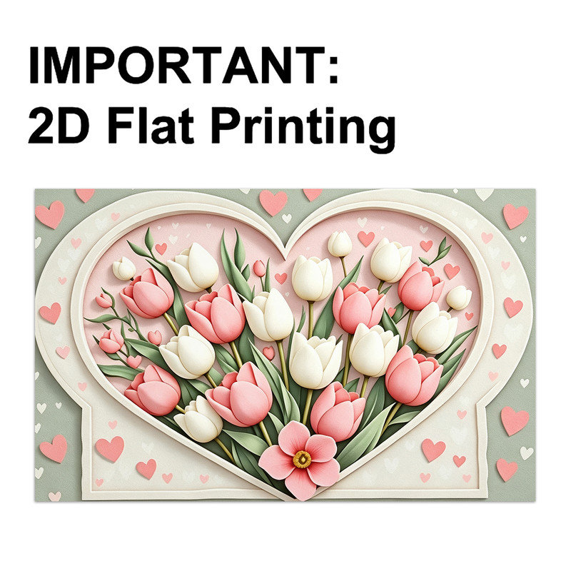 Tapis d'entrée antidérapant pour l'extérieur JYK, 20 po x 32 po, entrée tulipe, Entrée florale tulipe, 20 po x 32 po