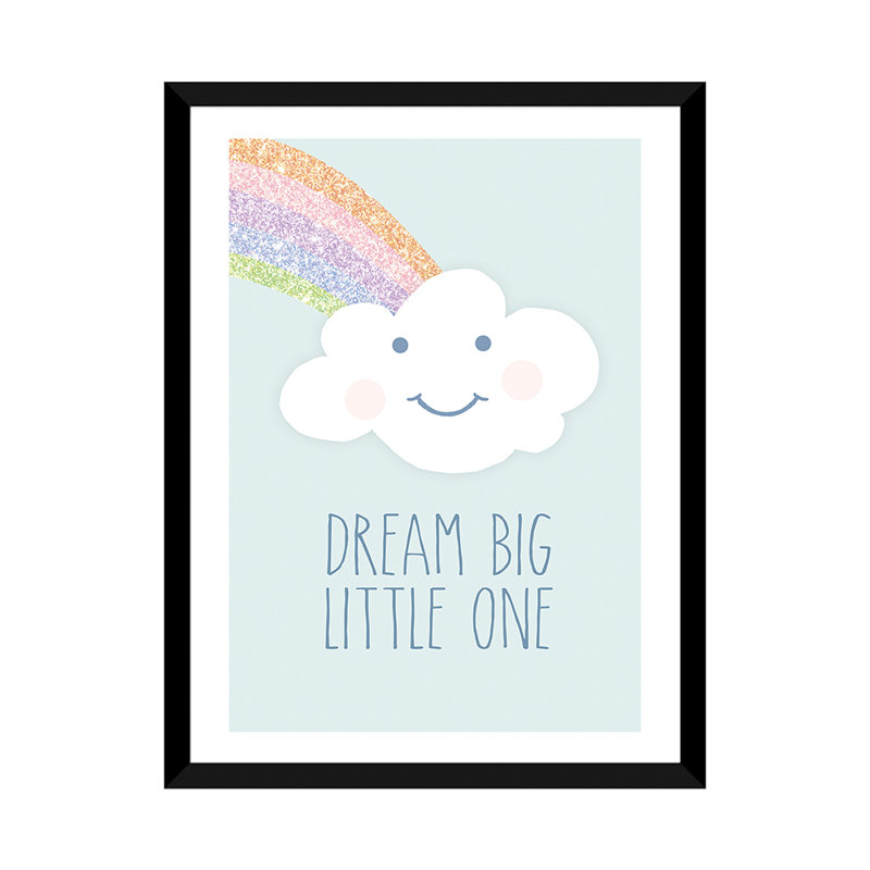 Art de rêve big little, H 32 po x l 24 po x P 1 po, Papier avec cadre noir