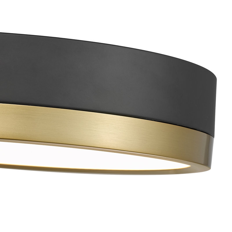 Brexleigh Acrylic LED Flush Mount, Matte Black/Modern Gold