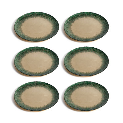 Celestial Rim Glass Dinner Plates, Set of 6
