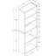 Bibliothèque à 6 niveaux, H 72 po, stratifié gris, pour bureau et chambre à coucher, transitionnel, 3 tablettes réglables et 2 tablettes fixes, peu encombrant