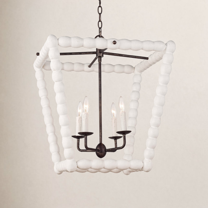 Coastal Luxe 4-Light Chandelier, White