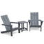 Ensemble de chaises 2 pièces Adirondack avec table d'appoint et chaises de foyer d'extérieur toutes saisons