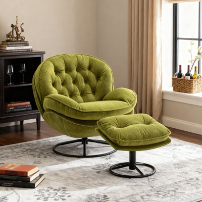 Fauteuil d'appoint avec repose-pieds Anouk