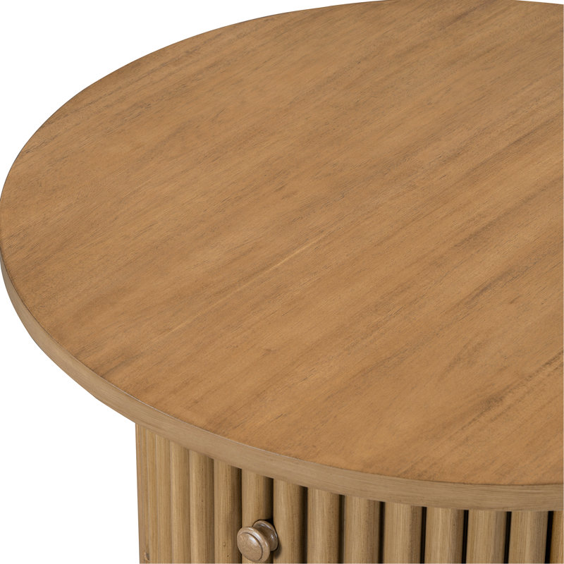 Table basse rustique moderne avec tiroirs et lattes verticales stables