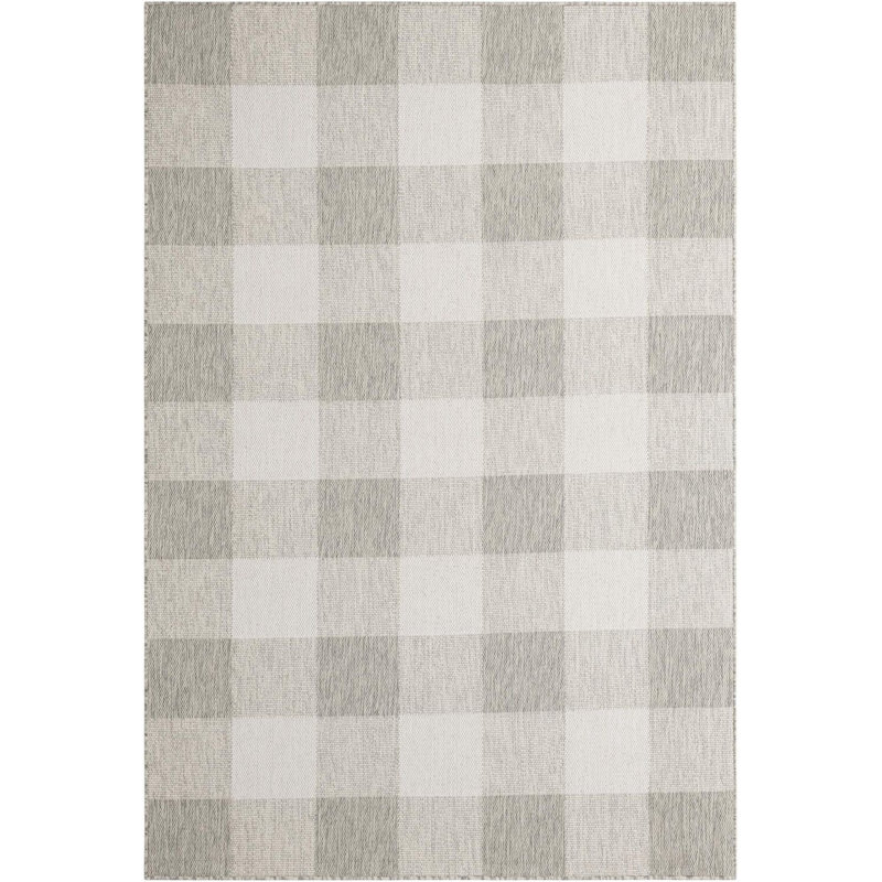 Tapis intérieur / extérieur gris Borland, Rectangle 6 pi 1 po x 9 pi