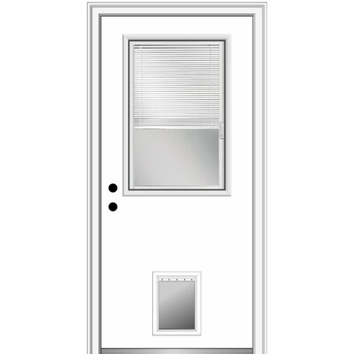 Pet Door Primed Fiberglass Prehung Front Entry Doors -  Verona Home Design, ZFSF684BLFS26L