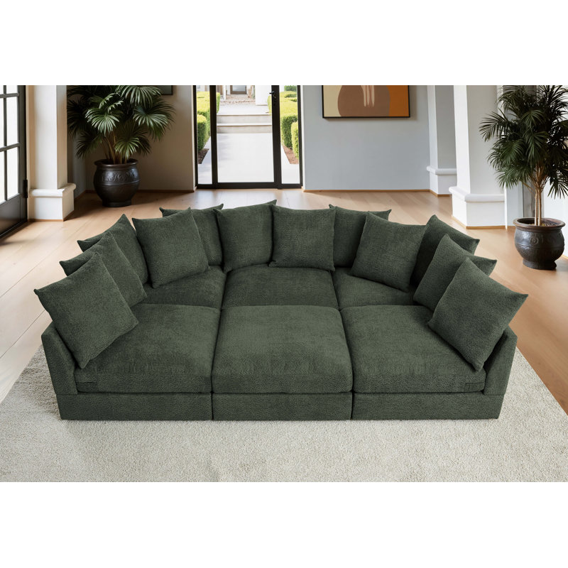 Harborstone 7-Piece Deep-Seat Modular Sofa, Green