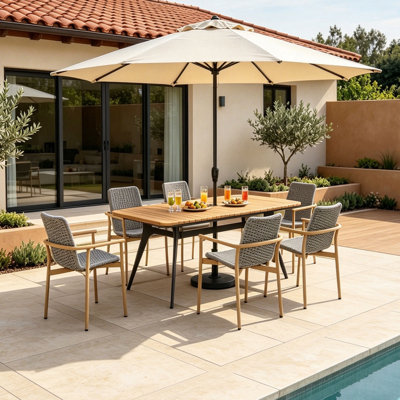 Modena 6 - Person Rectangular Outdoor Dining Set
