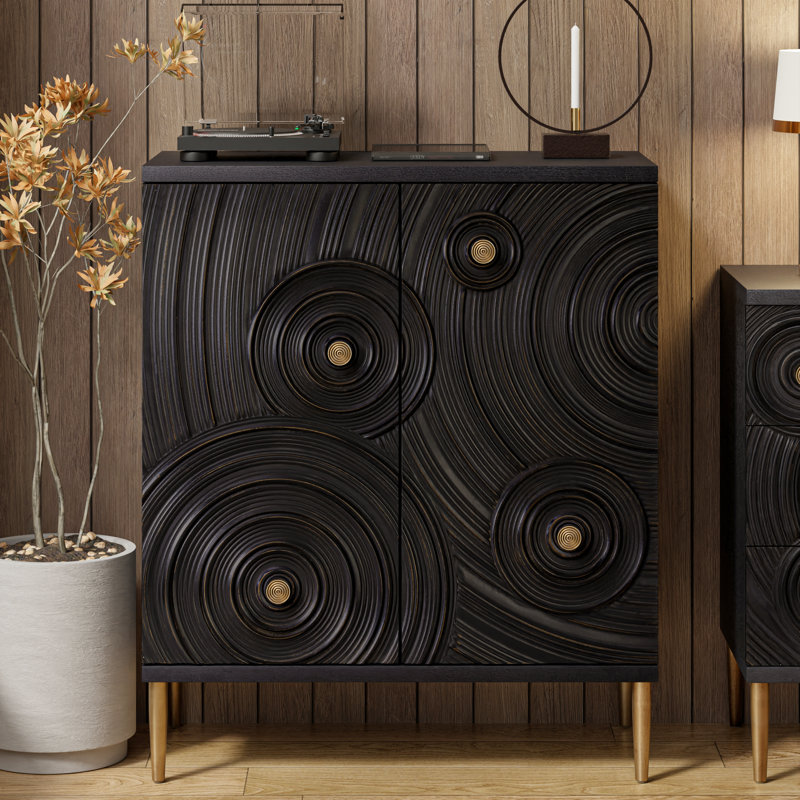 Armoire de rangement Bahtie Farmhouse Boho, Noir