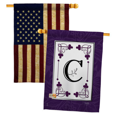 Ensemble de drapeaux de maison Classic N Initiale Simply Beauty Country Living Bannière de jardin 28 X 40 pouces