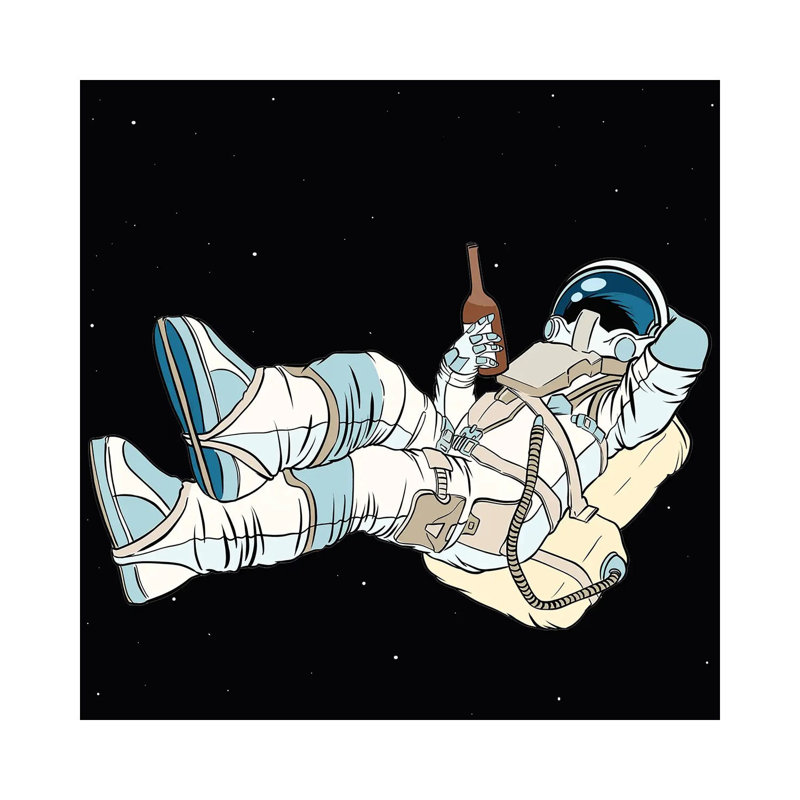 The Astronaut Is Resting by Art Mirano - Wrapped Canvas Print, 93.98 cm H x 93.98 cm W