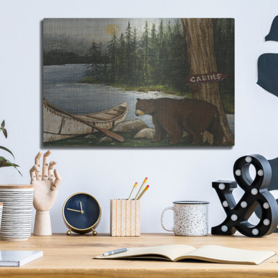 Millwood Pines 'Northwoods Bear Crop' by David Carter Brown Metal Wall Art