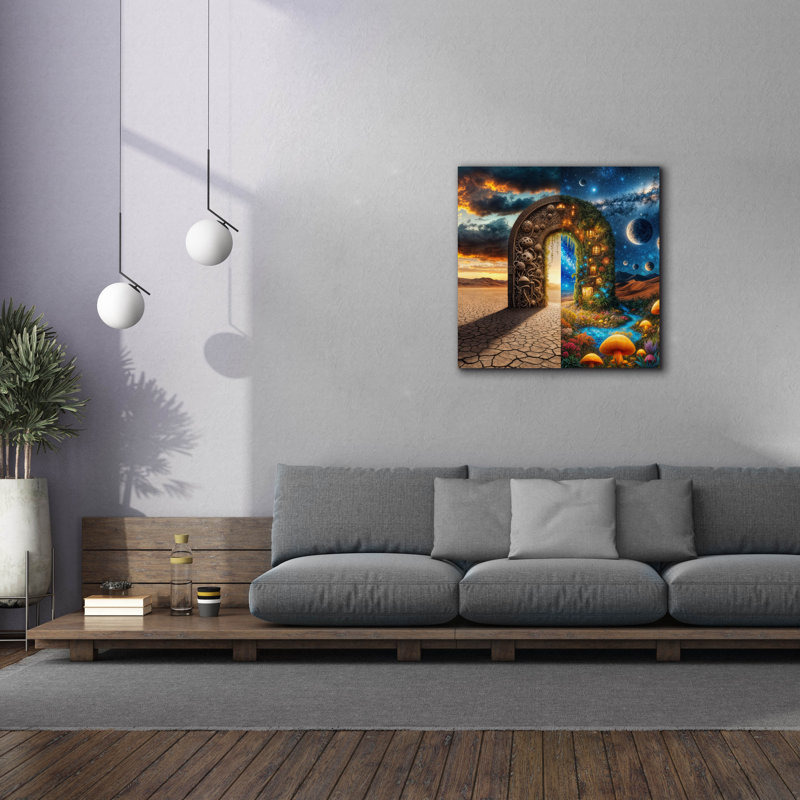  «Divided Oasis» par Rey Klimt, art mural sur toile, 37 po x 37 po, H 37 po x l 37 po