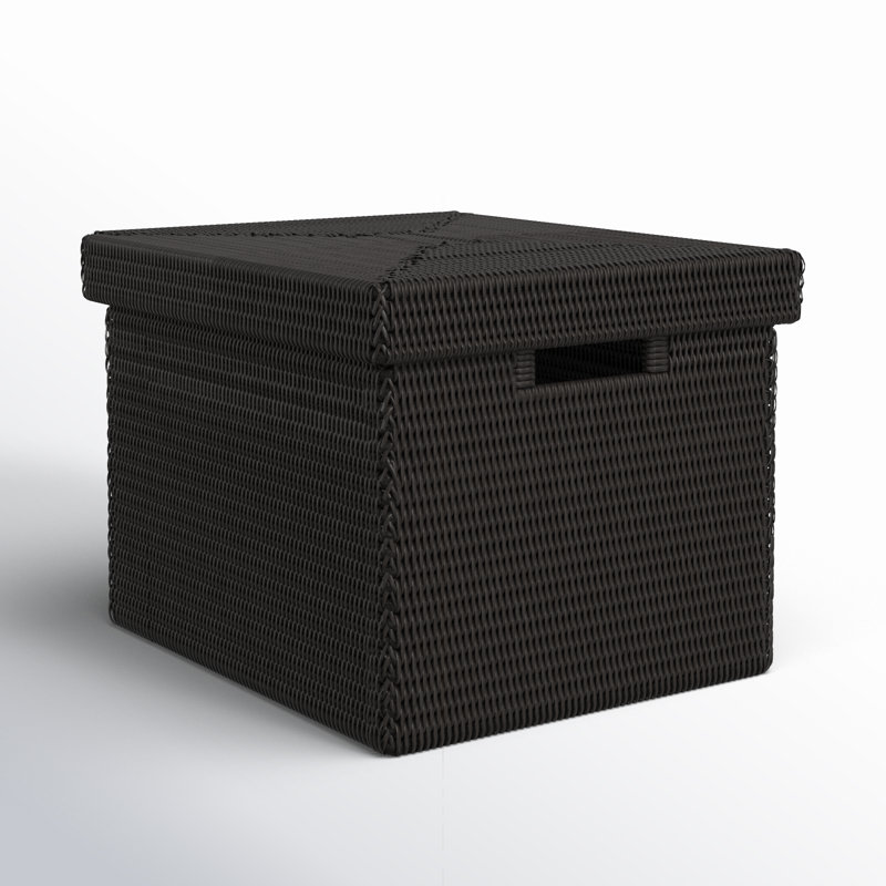 Handwoven Burmese Rattan Rectangle Storage Box with Lid