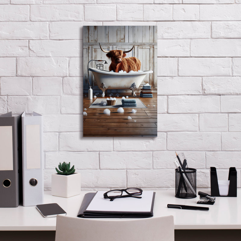 «Moo Bubble Time» par Rich Monet, art mural sur toile, H 18 po x l 12 po x P 0,75 po