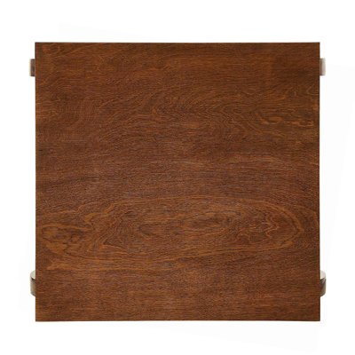 Square Top End Table with 2 Shelves