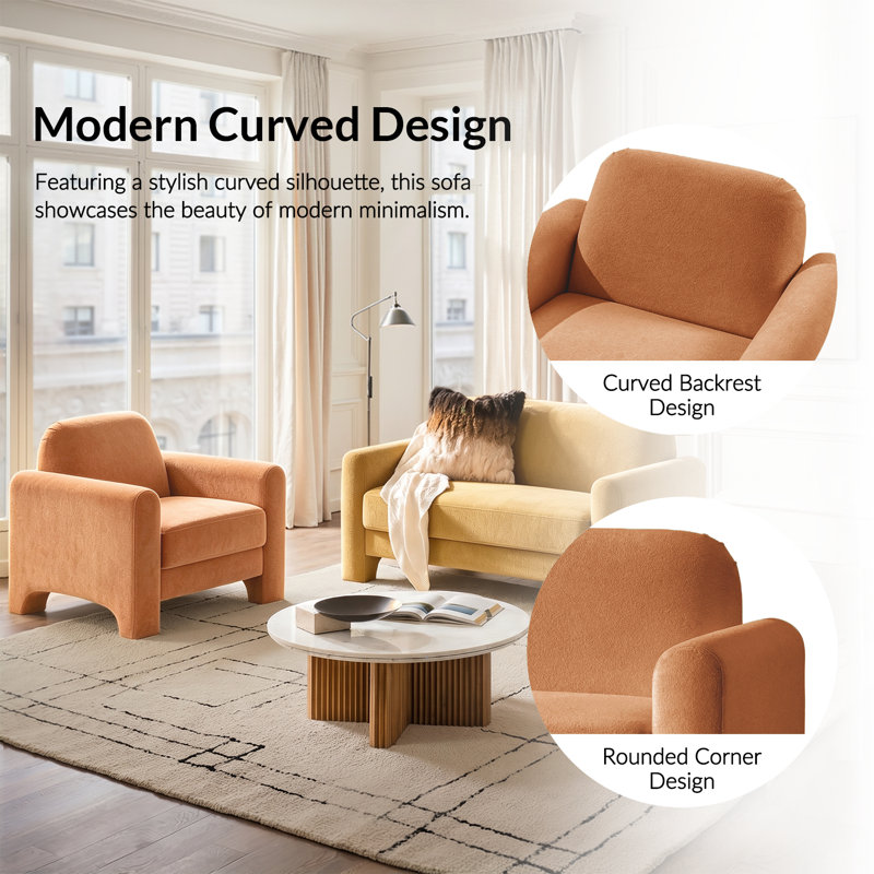 Living Room Set, Camel/Orange