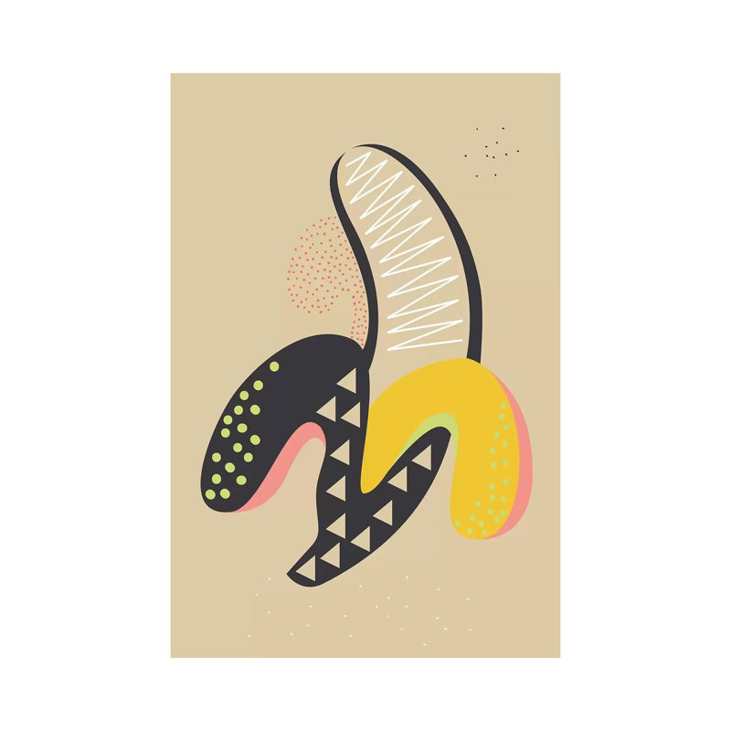 Banana by Flatowl - Wrapped Canvas Print, 20.32 cm H x 30.48 cm W
