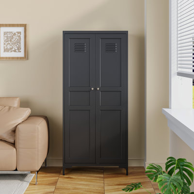 Storage Cabinet With Feets-Metal Home Kitchen Pantry Cabinets With Doors And Adjustable Shelves,Organization Locker For Cupboard/Bedroom/Dining/Living/Bathroom/Office/Garage Room