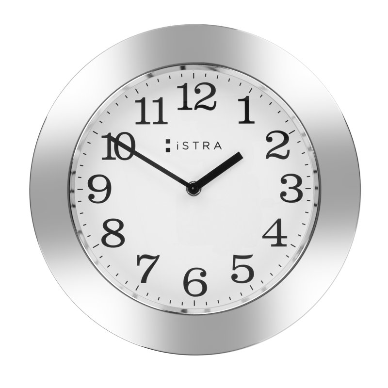 Malina Stainless Steel Wall Clock, White