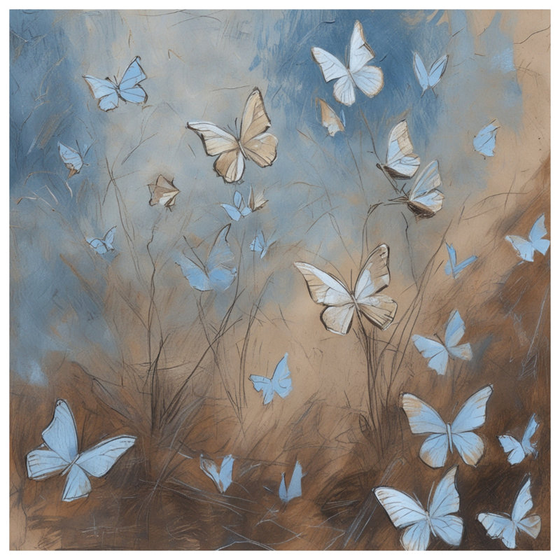 Housses de couette Blue Butterflies, Grand lit
