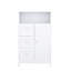 Armoire blanche pour le rangement de la salle de bain - 3 tiroirs et 1 porte avec un design moderne