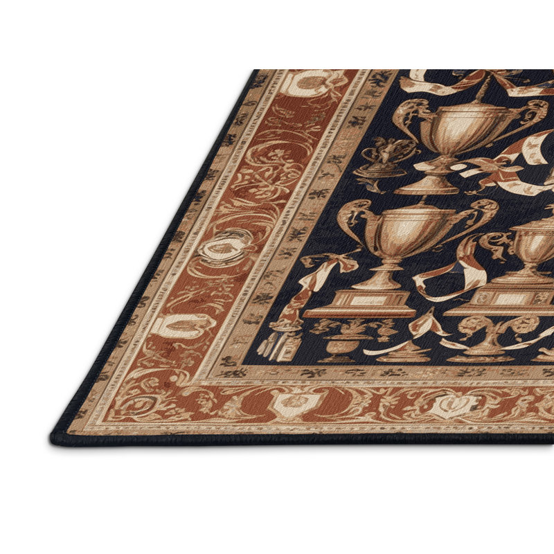Tapis brun français lavable à la machine, Rectangle de 5 pi x 8 pi