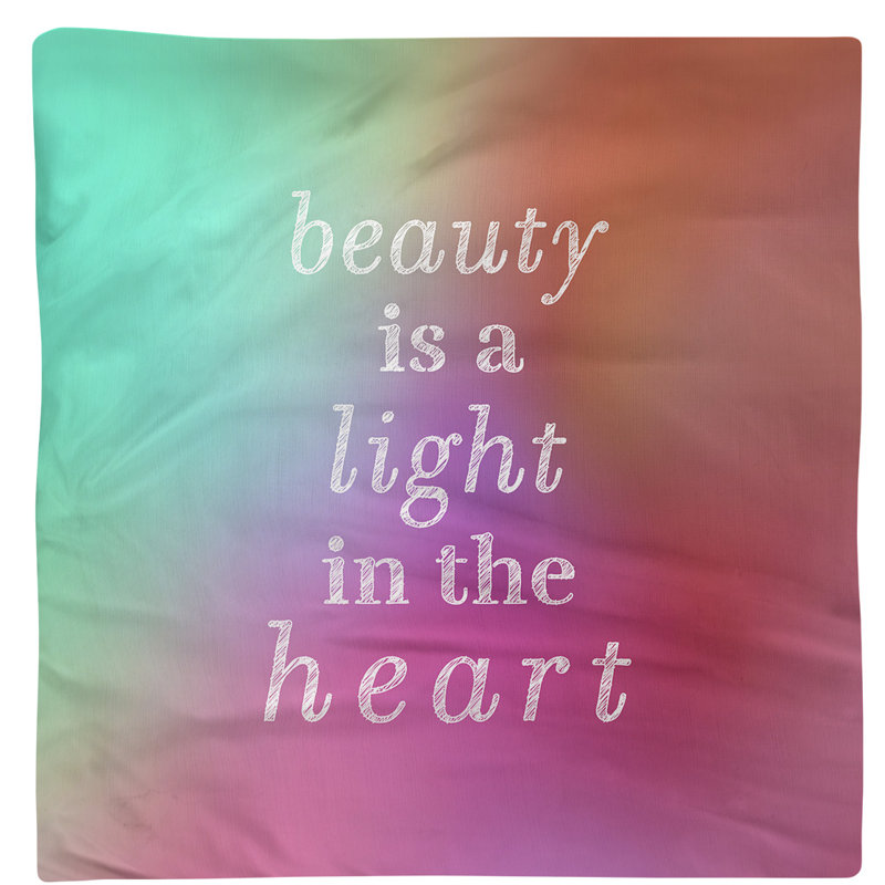 Serviette de citation inspiration beauté, Lueur néon, L 22 po x l 22 po, Polyester